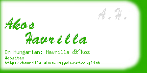 akos havrilla business card